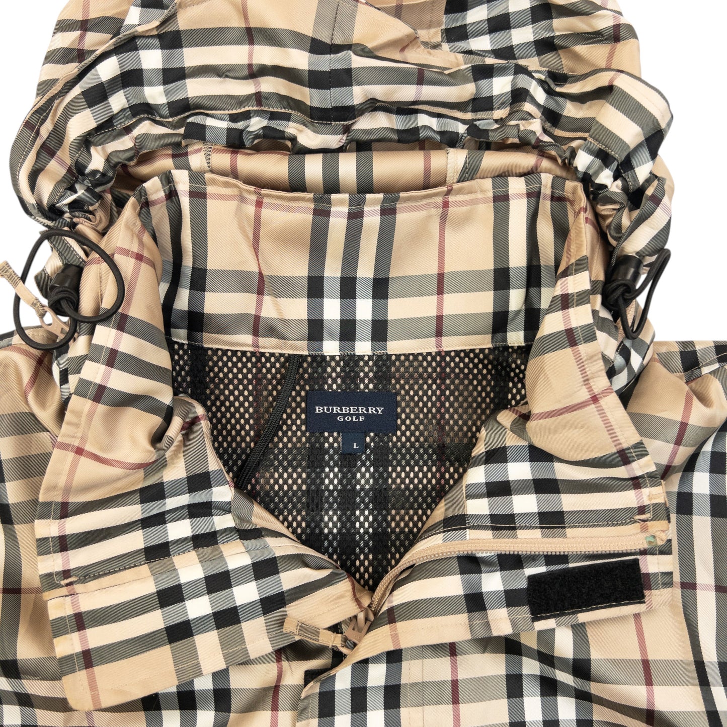 Vintage 2000s Burberry Golf Nova Check Packable Jacket Size L