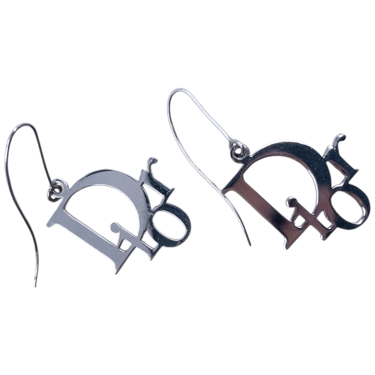 Vintage 2000s Dior By John Galliano Silver Logo Earrings