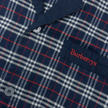 Vintage 90s Burberry Nova Check Long Sleeve Button Up Pyjama Shirt Size M