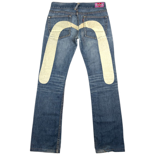 Vintage Evisu Donna Painted Daicock Denim Jeans Womens Size W29