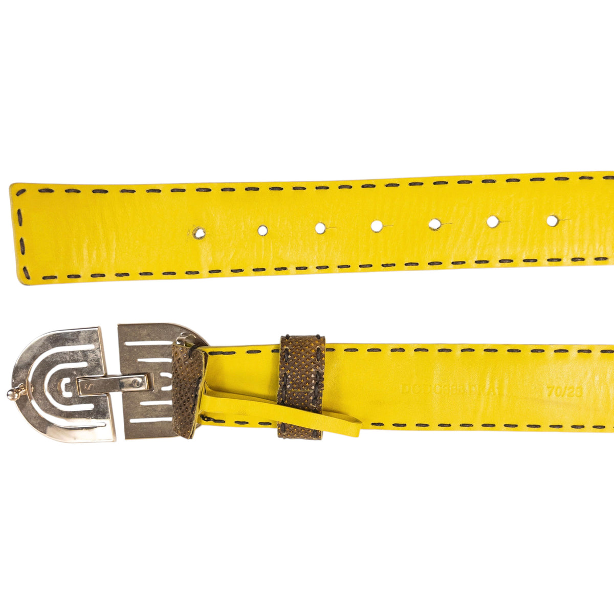 Vintage 90s Versace Snakeskin Leather Belt Size S