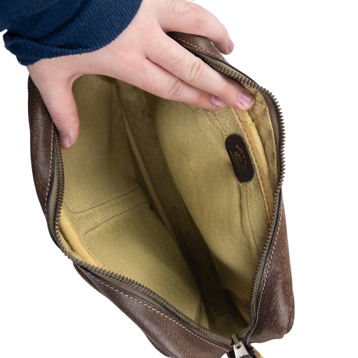 Vintage 80s Gucci Monogram Leather Crossbody Bag