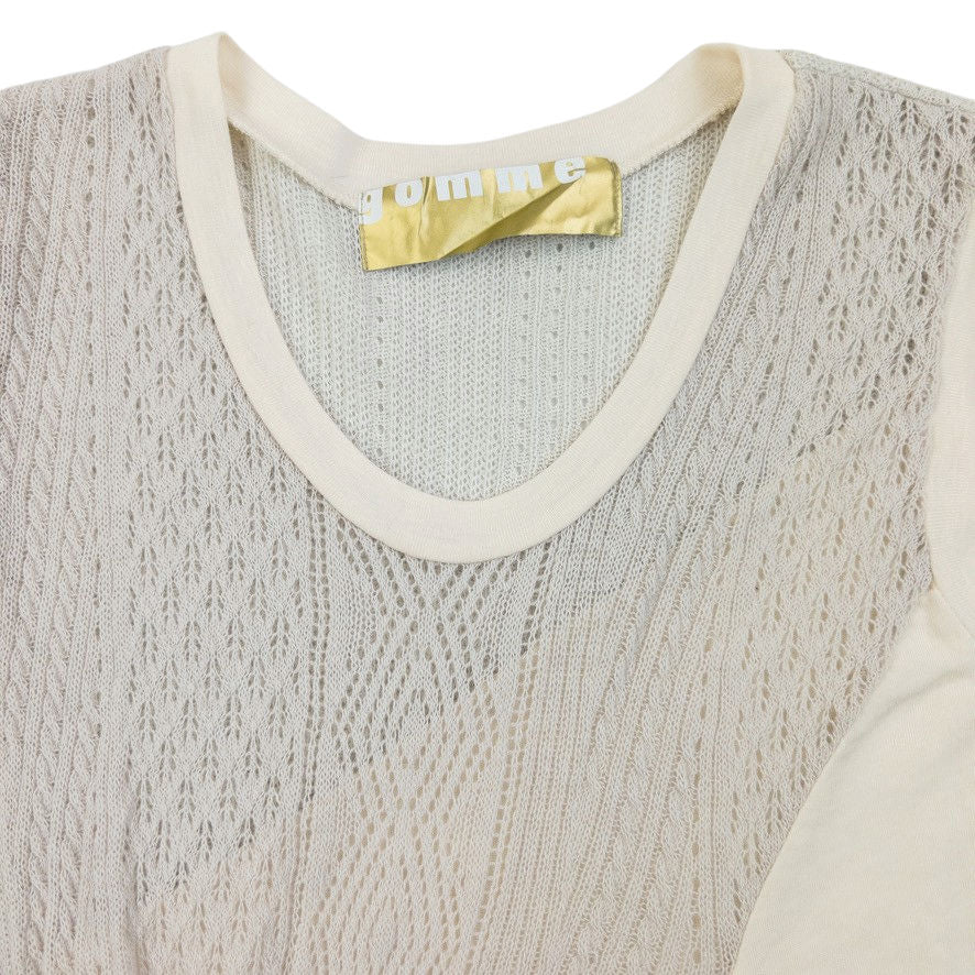Vintage Gomme Maki Hiroshige Contrast Knit Top Womens Size L