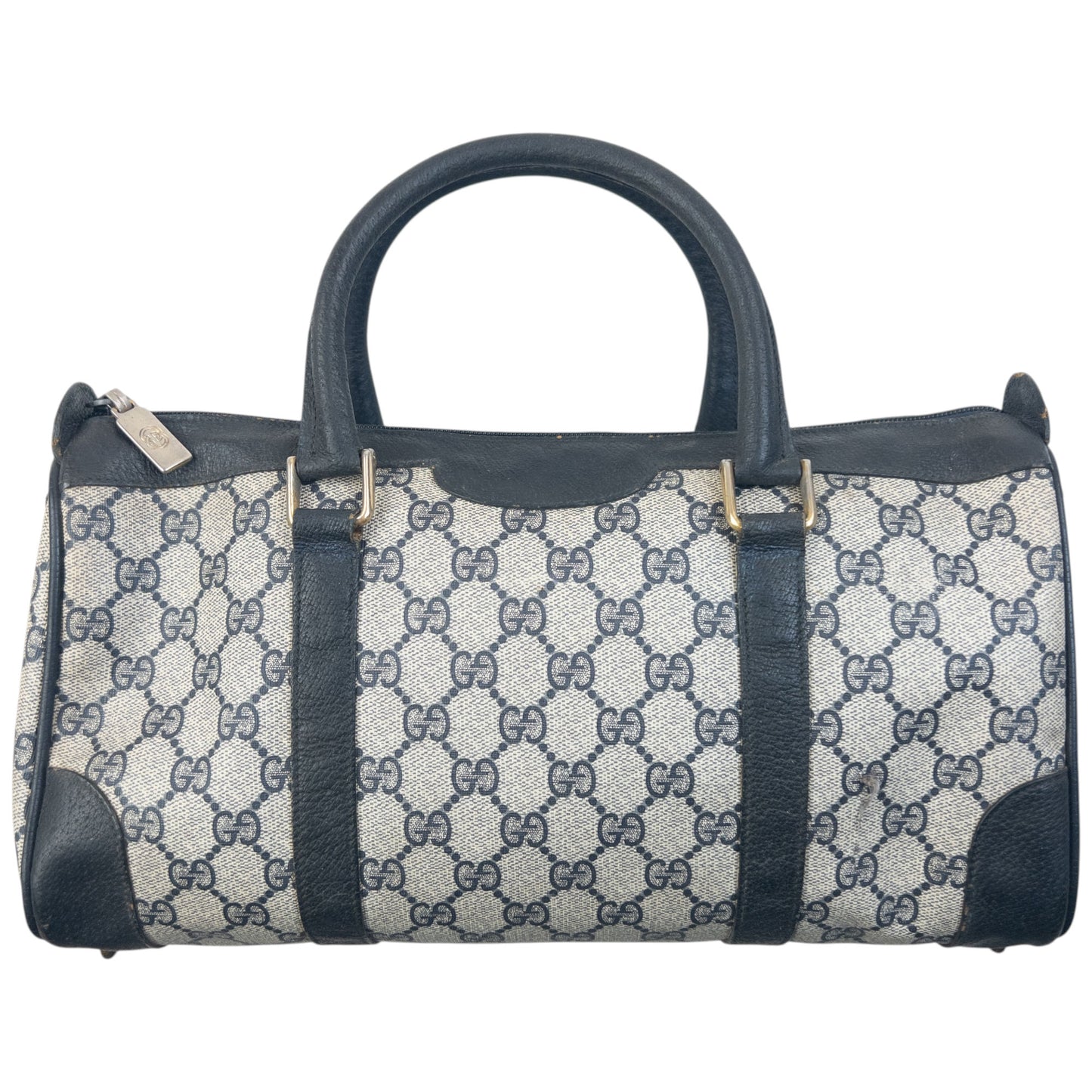 Vintage 80s Gucci Monogram Leather Handbag