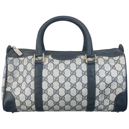 Vintage 80s Gucci Monogram Leather Handbag