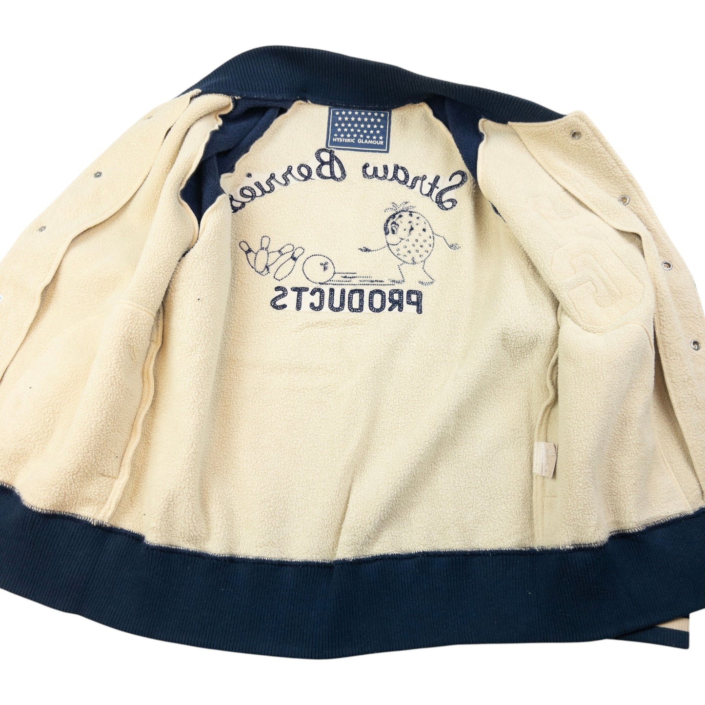 Vintage Hysteric Glamour Straw Berries Fleece Varsity Jacket Womens Size S