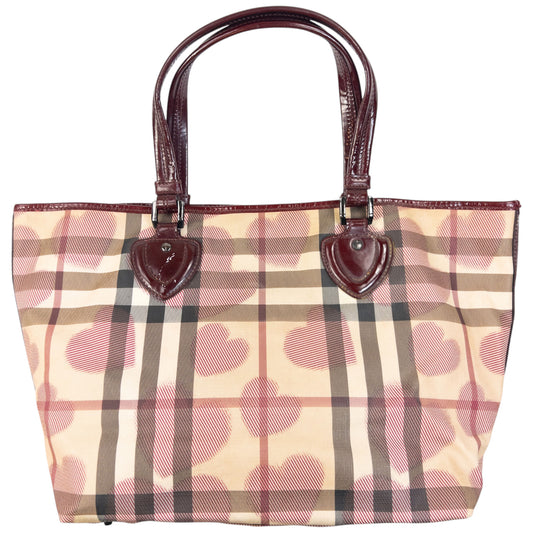Vintage 2000s Burberry Nova Check Heart Shoulder Bag