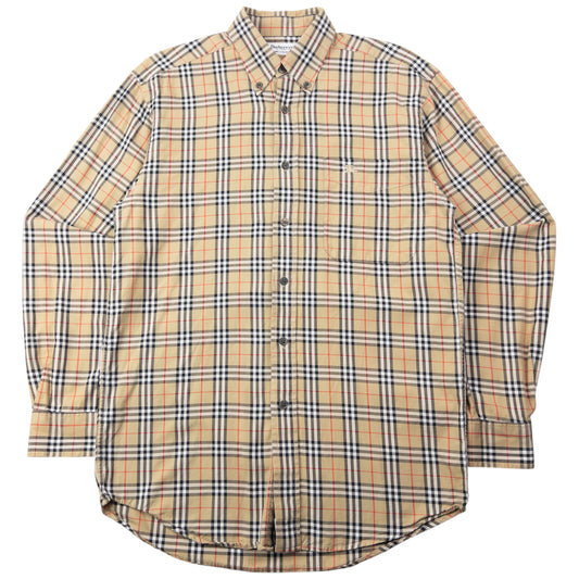 Vintage 90s Burberry Collection Nova Check Long Sleeve Button Up Shirt Size S