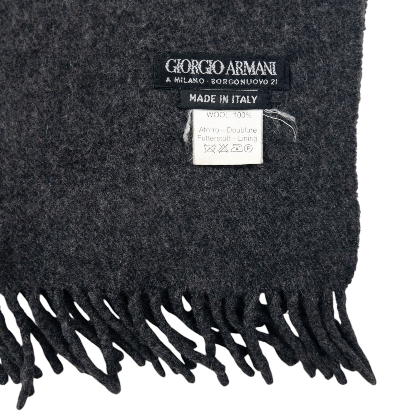 Vintage 80s Giorgio Armani Wool Tassel Scarf