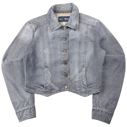 Vintage 2000s Armani Jeans Cropped Denim Jacket Womens Size M