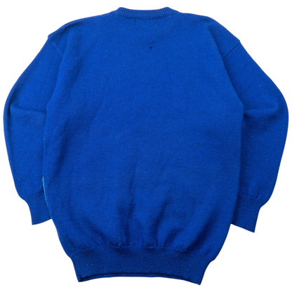 Vintage 80s YSL Yves Saint Laurent Pattern Wool Knit Jumper Size M