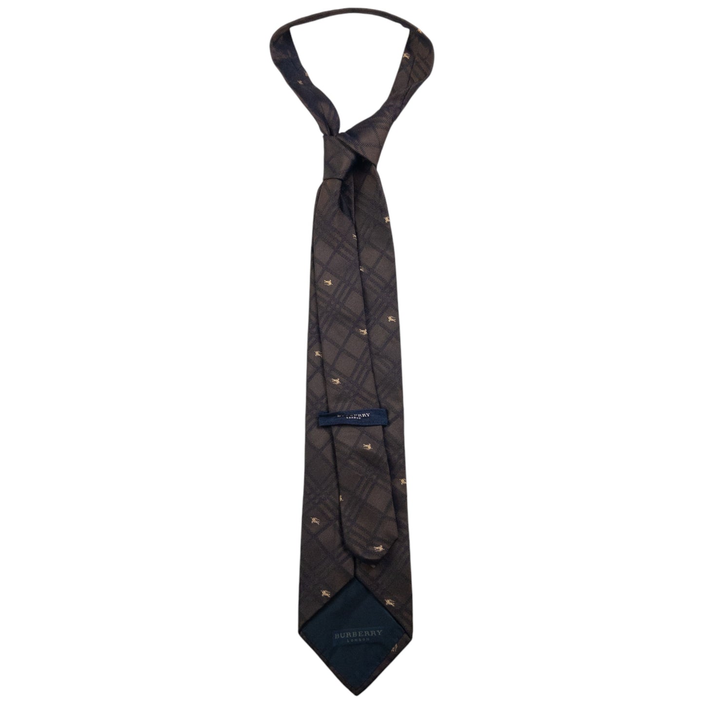 Vintage Burberry Nova Check Monogram Silk Tie
