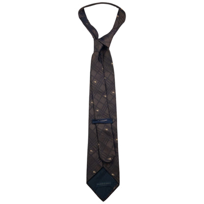 Vintage Burberry Nova Check Monogram Silk Tie