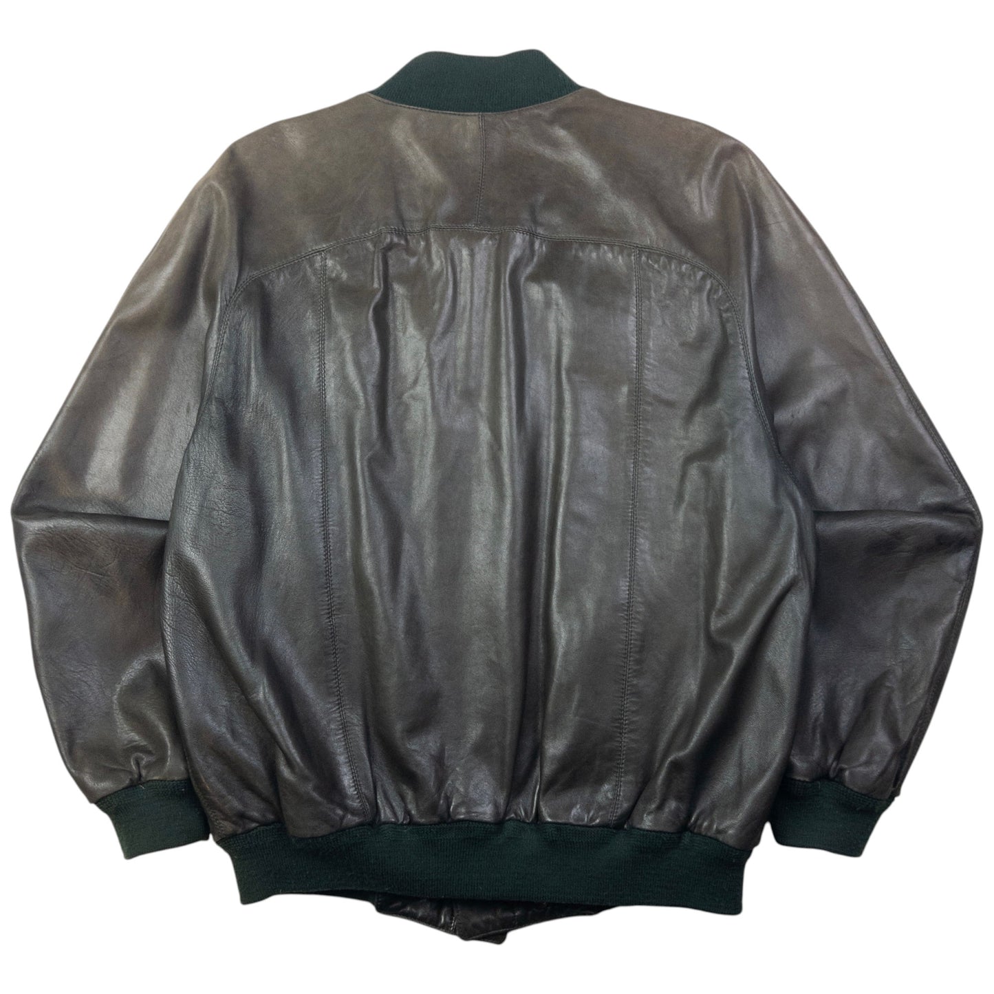 Vintage Burberry Leather Bomber Jacket Size XL