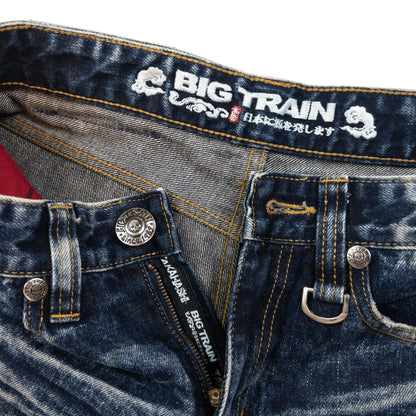 Vintage Big Train Embroidered Skull Japanese Denim Jeans Size W29