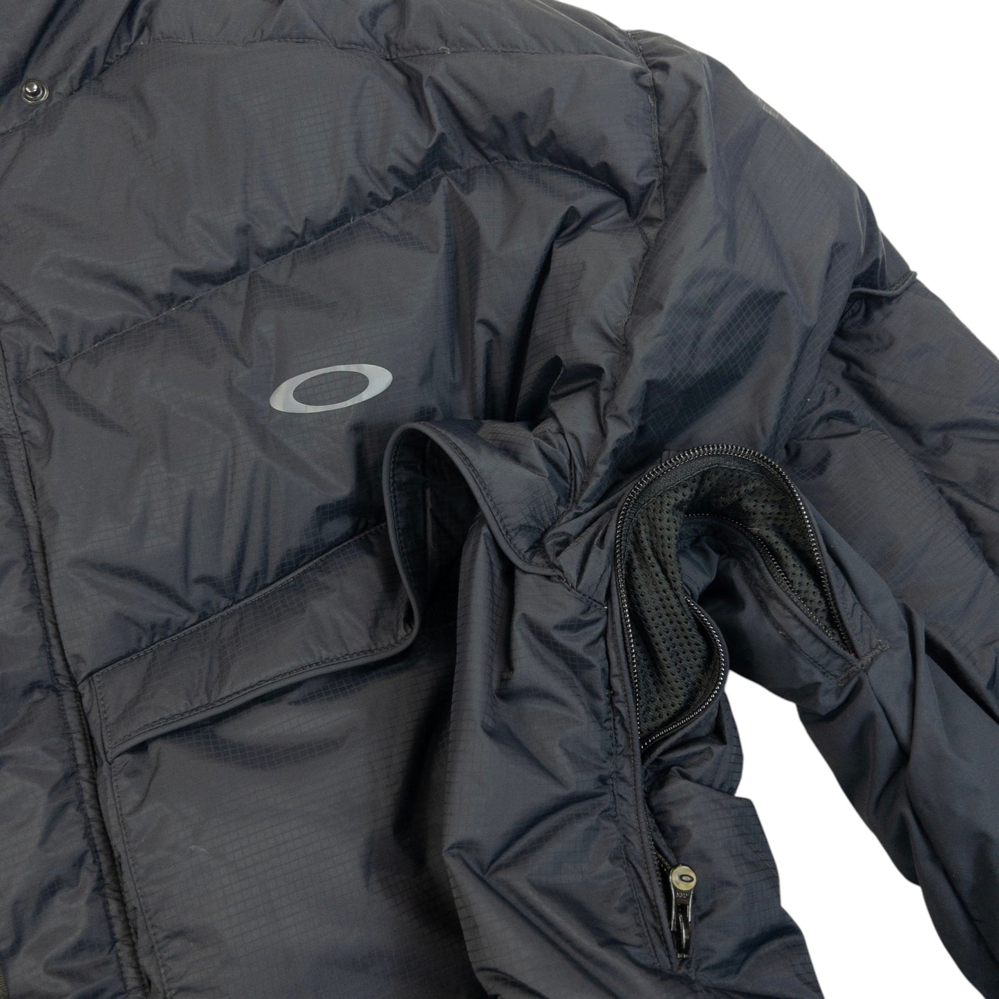 Vintage 90s Oakley Zip Up Puffer Snowboarding Jacket Size XXL