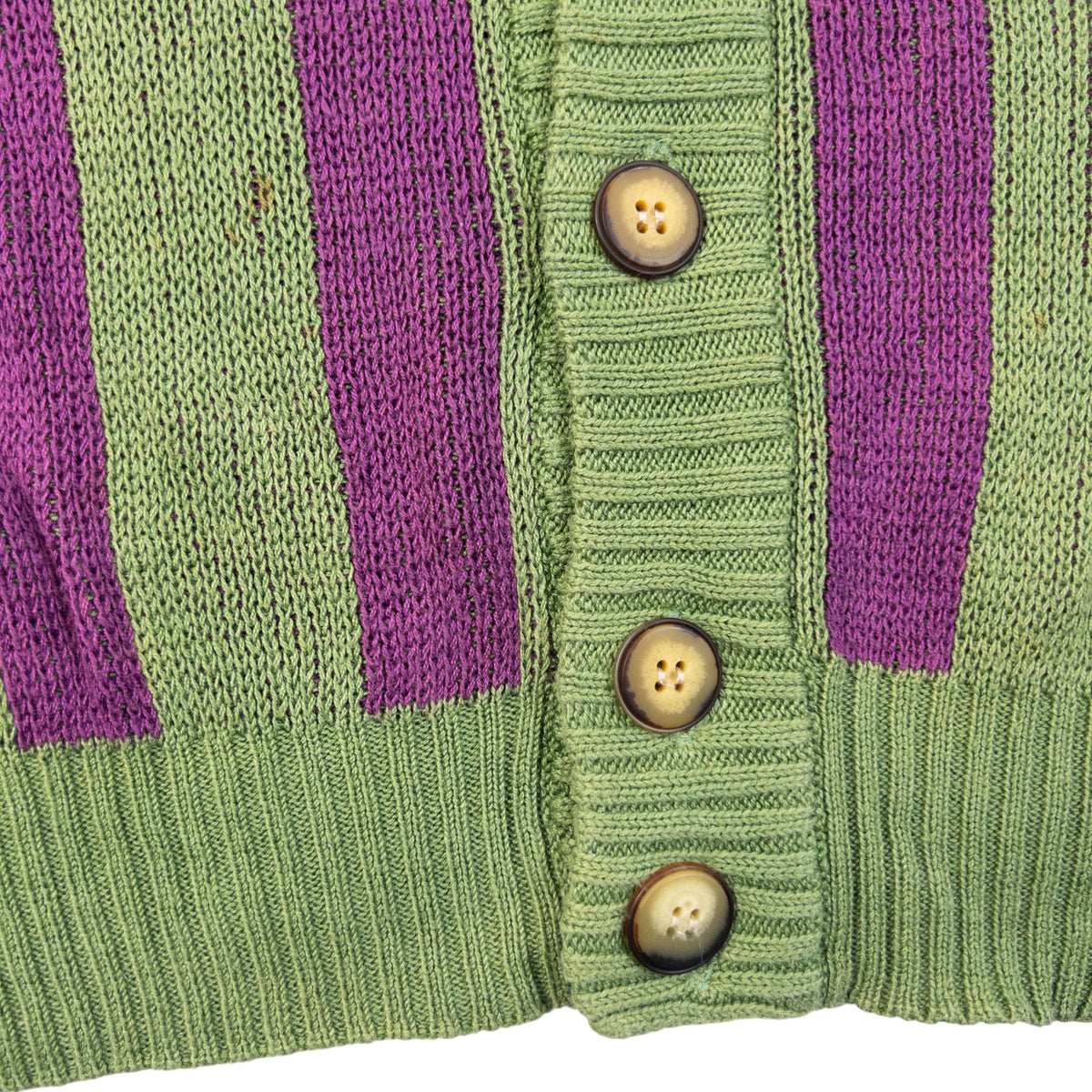 Vintage 80s YSL Yves Saint Laurent Striped Knit Cardigan Size XL