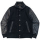 Vintage 2000s Burberry Black Label Leather Sleeve Wool Jacket Size M
