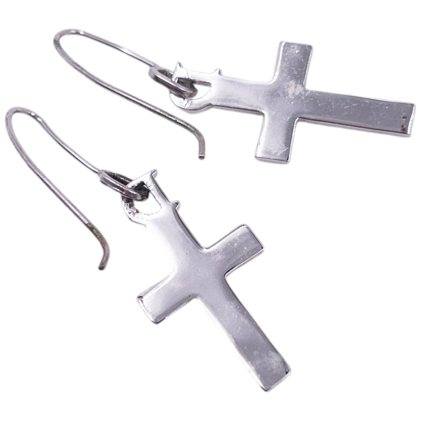 Vintage 2000s Dior By John Galliano Silver Cross Earrings