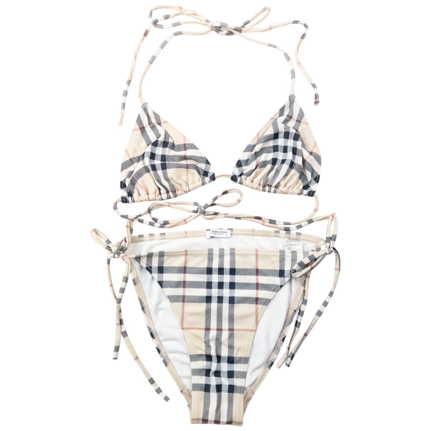 Vintage 2000s Burberry Nova Check Bikini Set Womens Size M