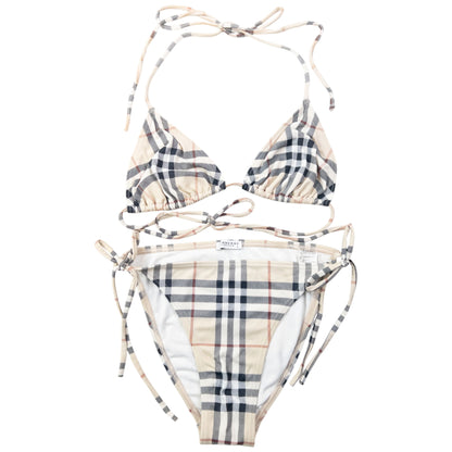 Vintage 2000s Burberry Nova Check Bikini Set Womens Size M