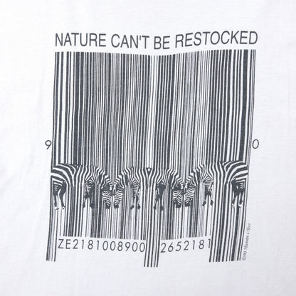 Vintage Nature Can't Be Restocked Zebra Barcode Graphic T Shirt Size XXL