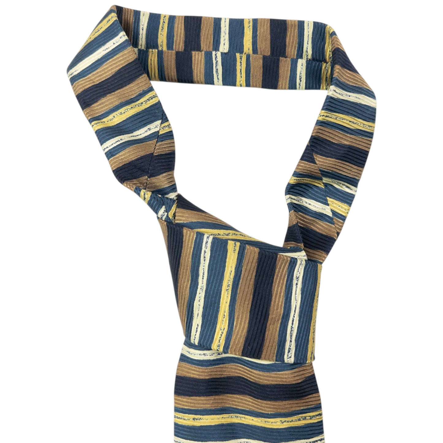 Vintage 90s Issey Miyake Striped Silk Tie
