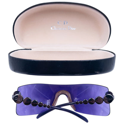 Vintage 2000s Dior By John Galliano Millennium Rimless Shield Sunglasses