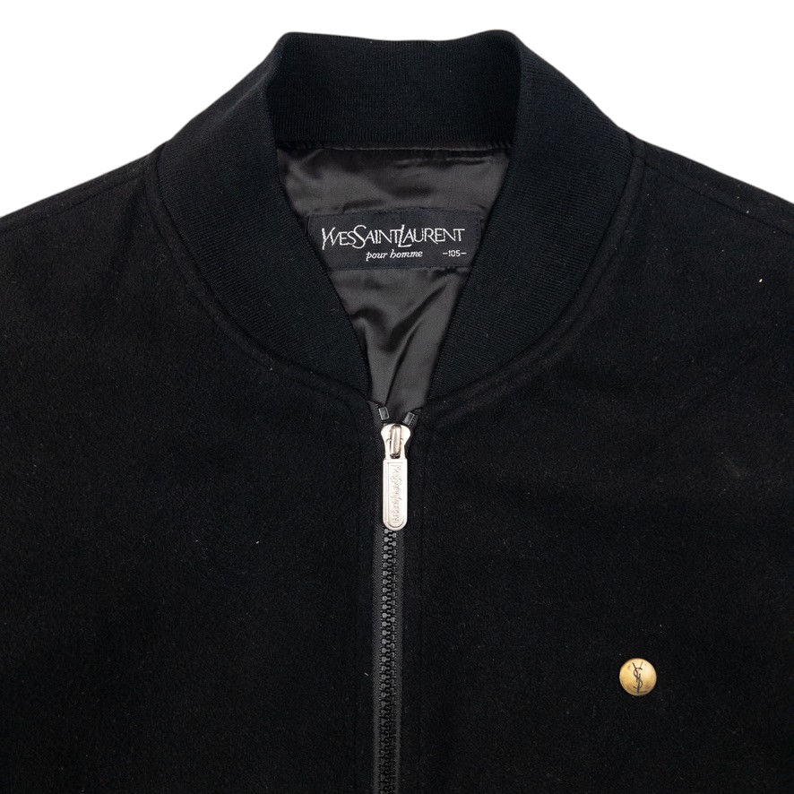 Vintage YSL Yves Saint Laurent Fleece Bomber Jacket Size L