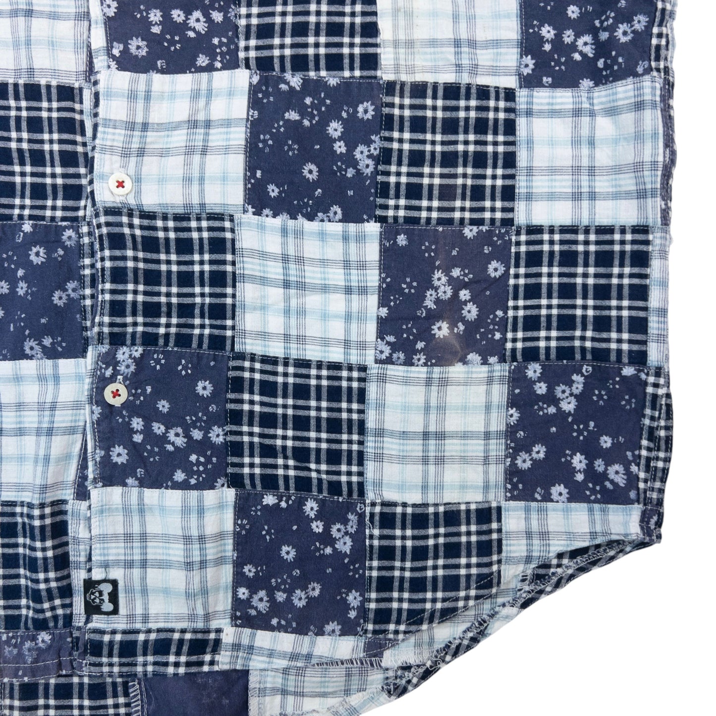 Vintage PPFM Patchwork Short Sleeve Button Up Shirt Size M