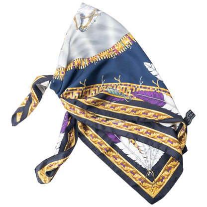 Versace Native American Print Silk Scarf
