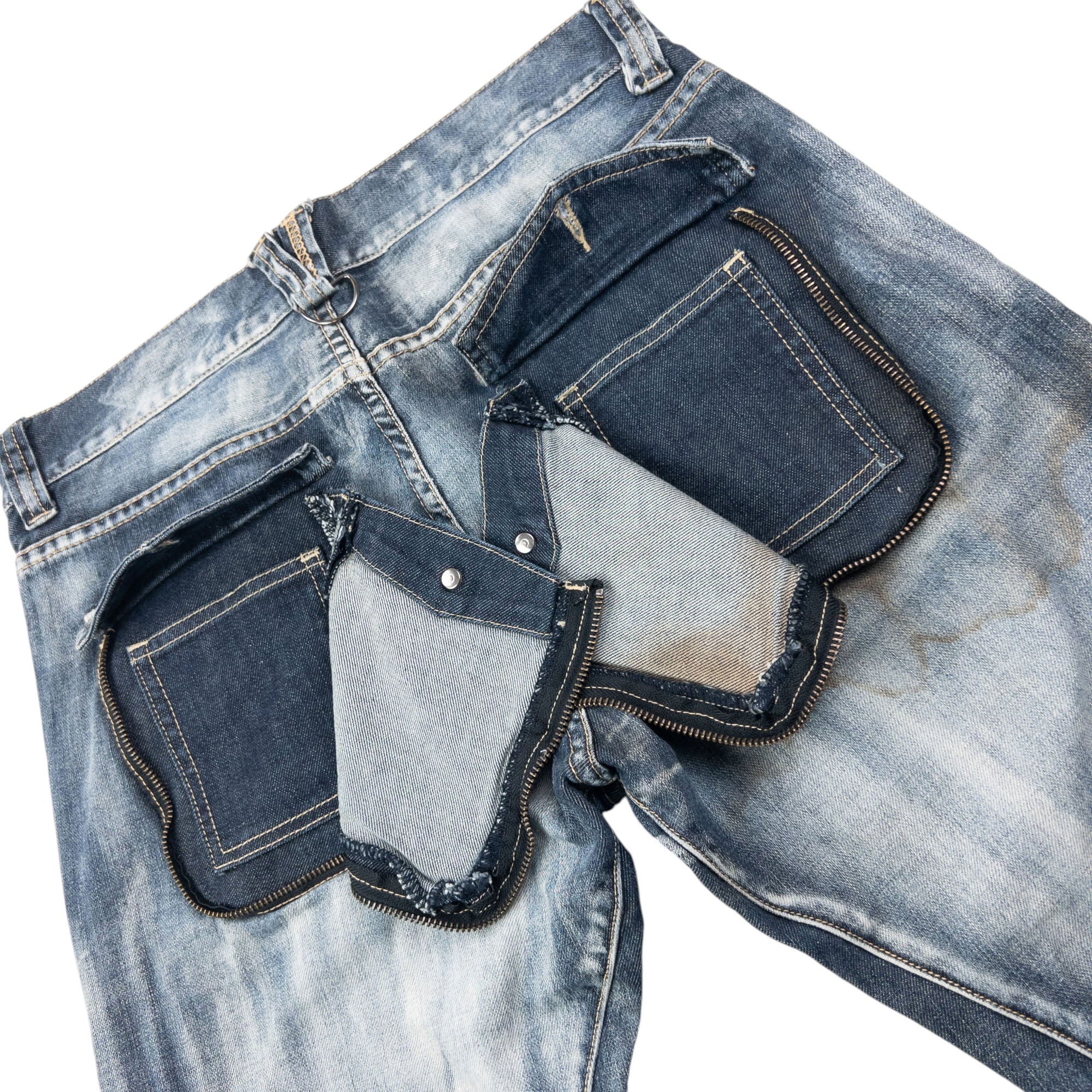 Vintage 2000s PPFM Curved Stacked Leg Denim Jeans Size W32