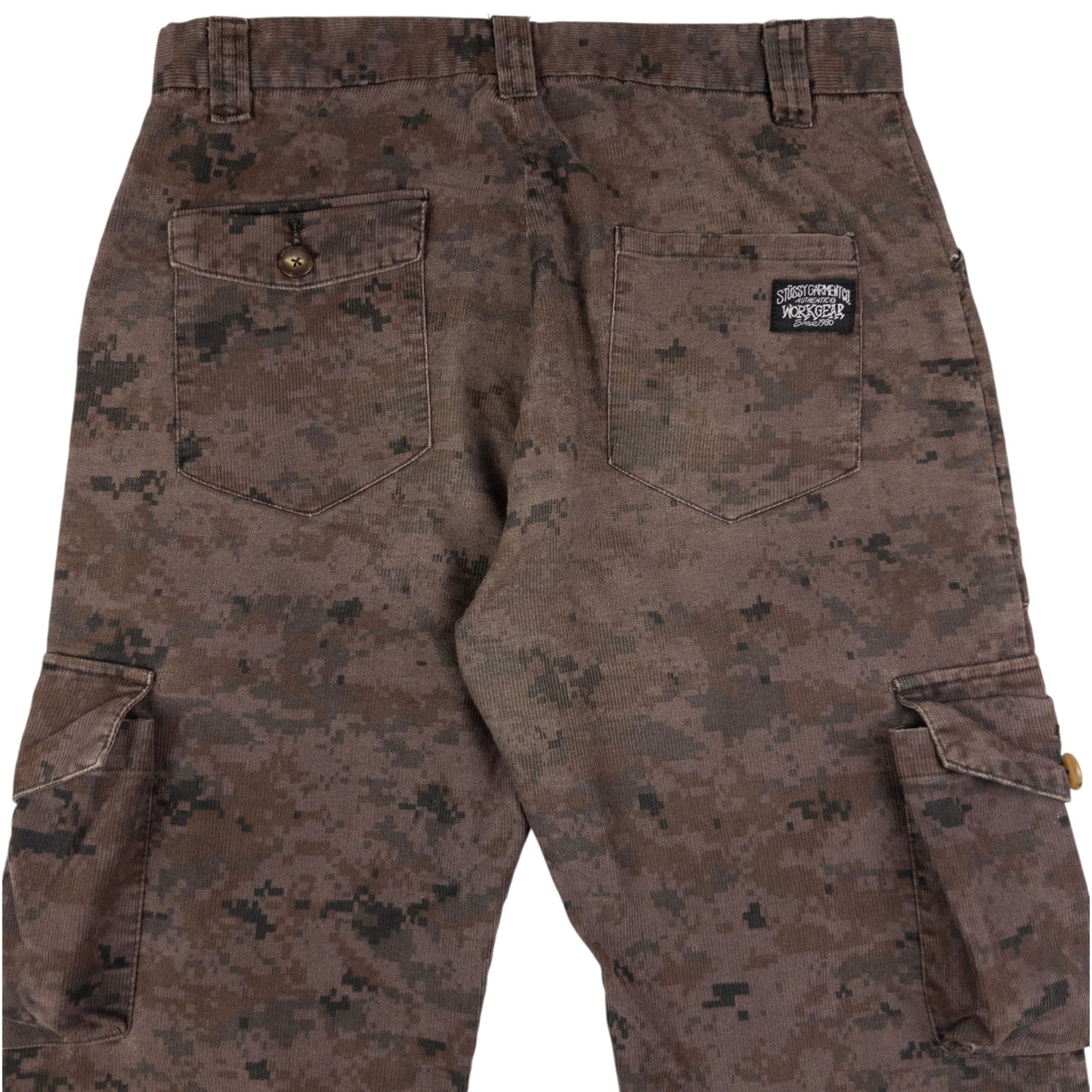 Vintage Stussy Pixel Camo Cargo Trousers Size W30
