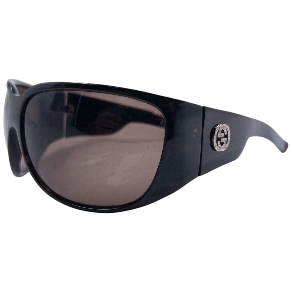 Vintage 2000s Gucci Diamanté Sunglasses in brown