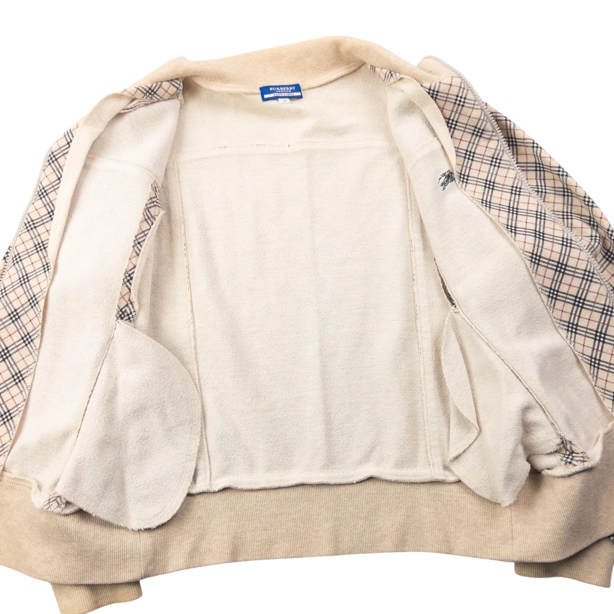 Vintage 2000s Burberry Blue Label Nova Check Zip Up Sweatshirt Womens Size M