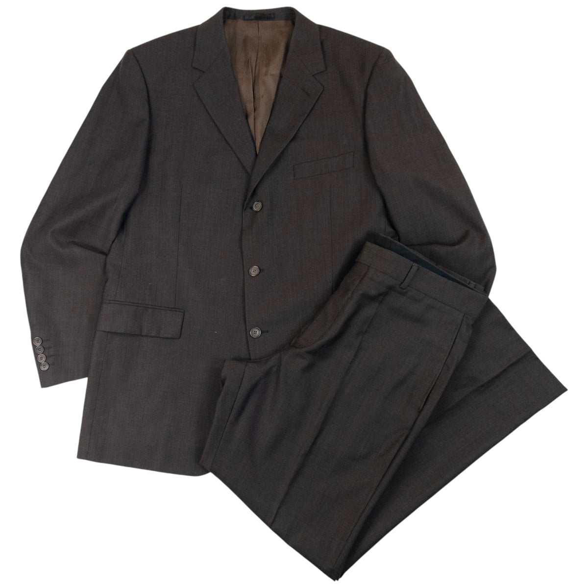 Vintage 90s YSL Yves Saint Laurent Jacket & Trousers Suit Set in brown