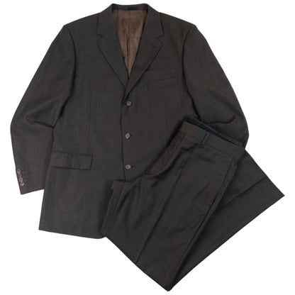 Vintage 90s YSL Yves Saint Laurent Jacket & Trousers Suit Set in brown