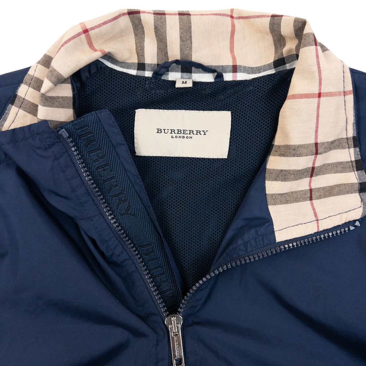 Vintage 2000s Burberry Zip Up Jacket in navy (nylon), photo 2