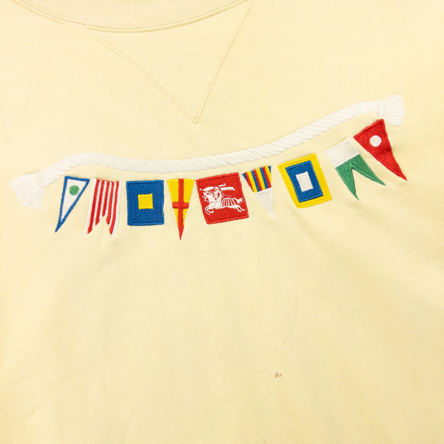 Vintage 90s Burberry Embroidered Flag Sweatshirt Size M