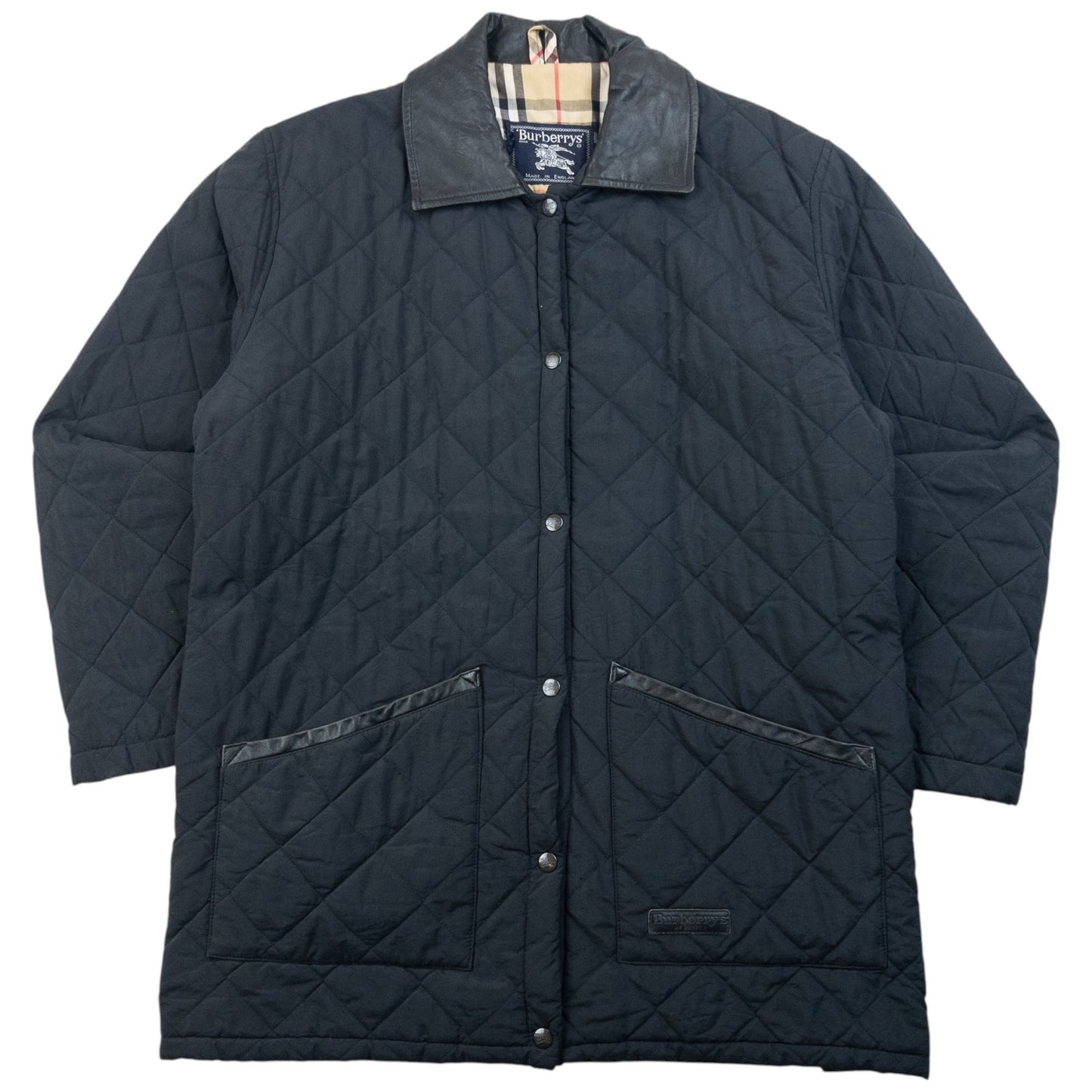Vintage 90s Burberry Nova Check Lined Quilted Jacket Size L