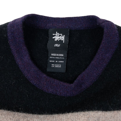 Vintage 2000s Stussy Striped Wool Jumper Size XS