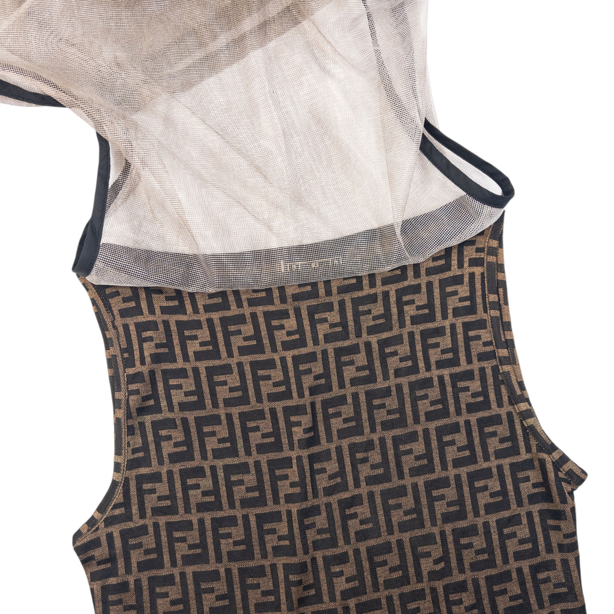 Vintage 90s Fendi Monogram Layered Mesh Top Womens Size M
