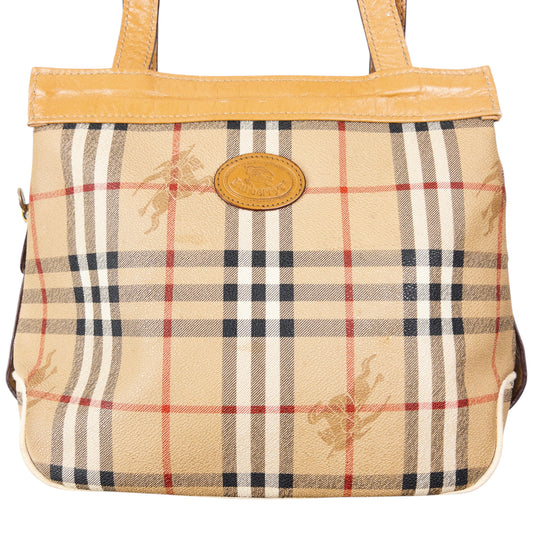 Vintage 80s Burberry Nova Check Leather Crossbody Bag