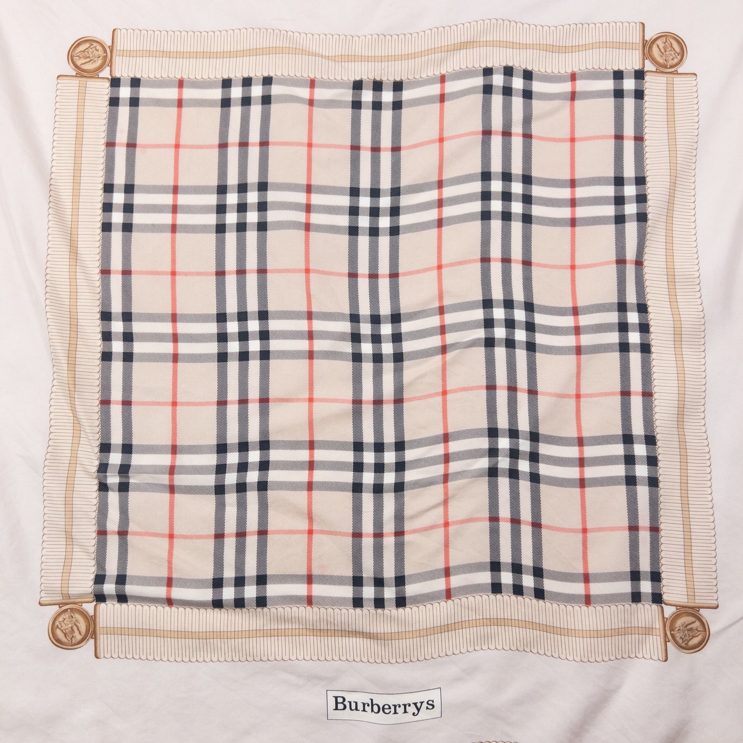 Vintage 90s Burberry Nova Check Silk Scarf