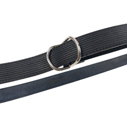 Vintage 90s Comme Des Garçons Ribbed Leather Belt Size M