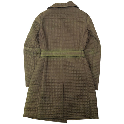 Vintage 2000s Prada Quilted Belt Waist Trench Jacket Womens Size M