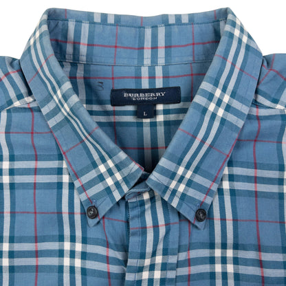 Vintage Burberry Nova Check Long Sleeve Button Up Shirt Size L