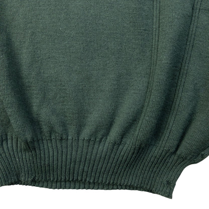 Vintage 90s Burberry Suede Patch Wool Jumper Size S