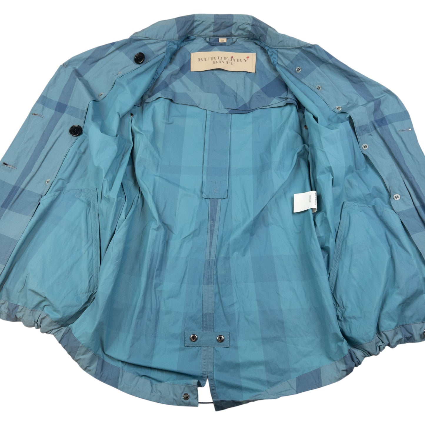 Vintage Burberry Brit Nova Check Belted Trench Jacket Womens Size S