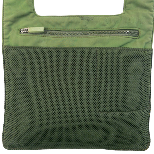 Vintage 2000 Miu Miu Crossbody Bag in green, embossed branding